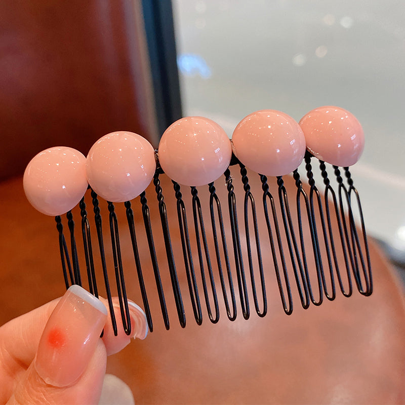 Summer Women's Candy Color Round Bean Hair Comb Organizer