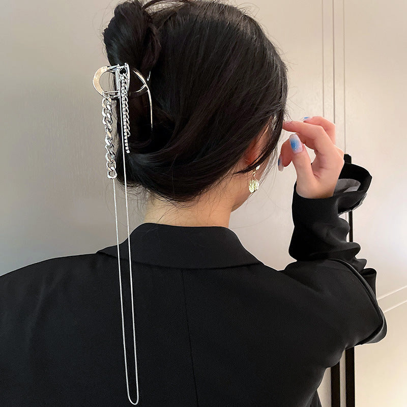 Frosty Design Geometric Chain Long Fringe Hair Clip