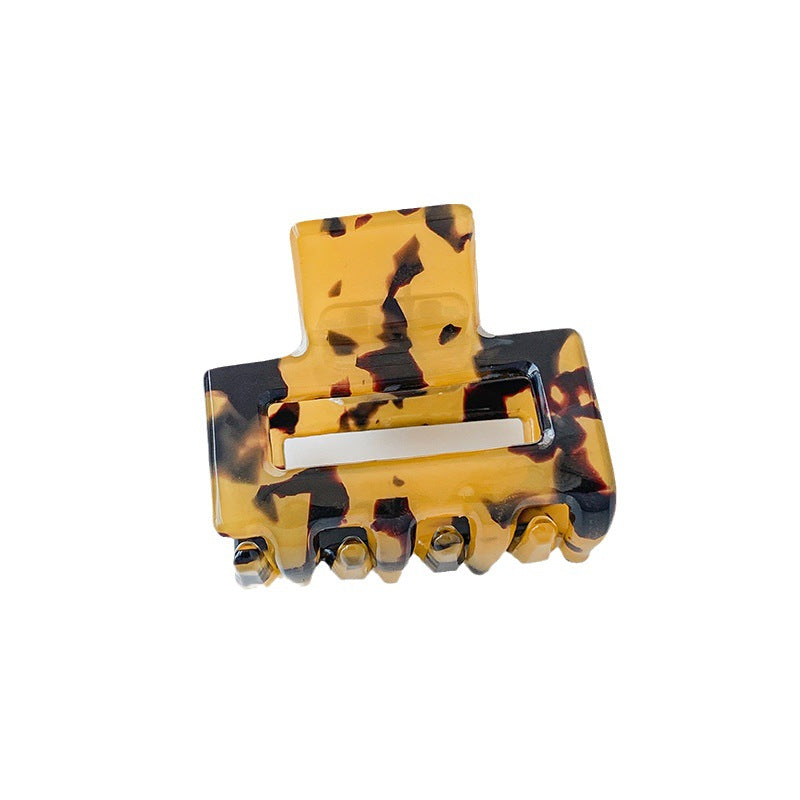 Leopard Print Checkerboard Square Small Hairclip Women