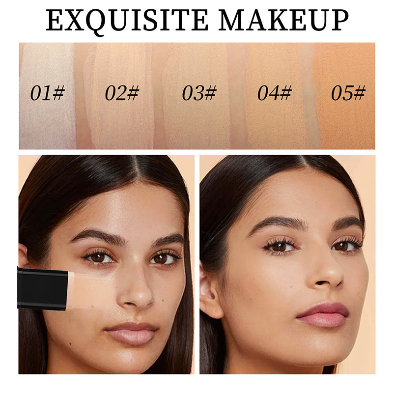 Makeup Concealer Smear-proof Makeup Liquid Foundation Powder Puff Brush Solid Foundation Cream Two-in-one English Version