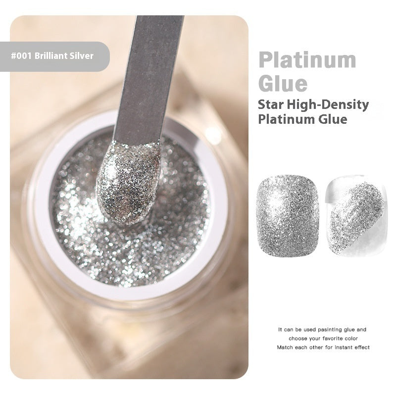 Platinum Glue Star High Density Platinum Nail-beauty Glue Glitter Painted Metal UV Polish