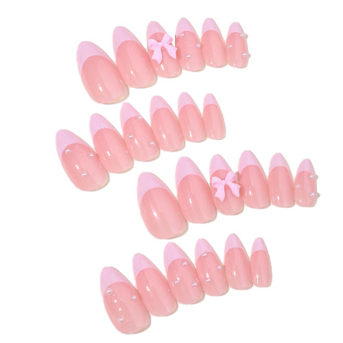 Nail Shaped Piece With Pearl Bow Patch