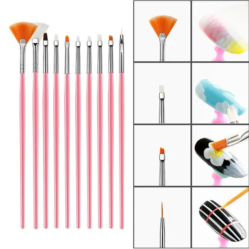 15ml Nail Extension Gel Nail Form Brush 12-Piece Nail Art Tool Set