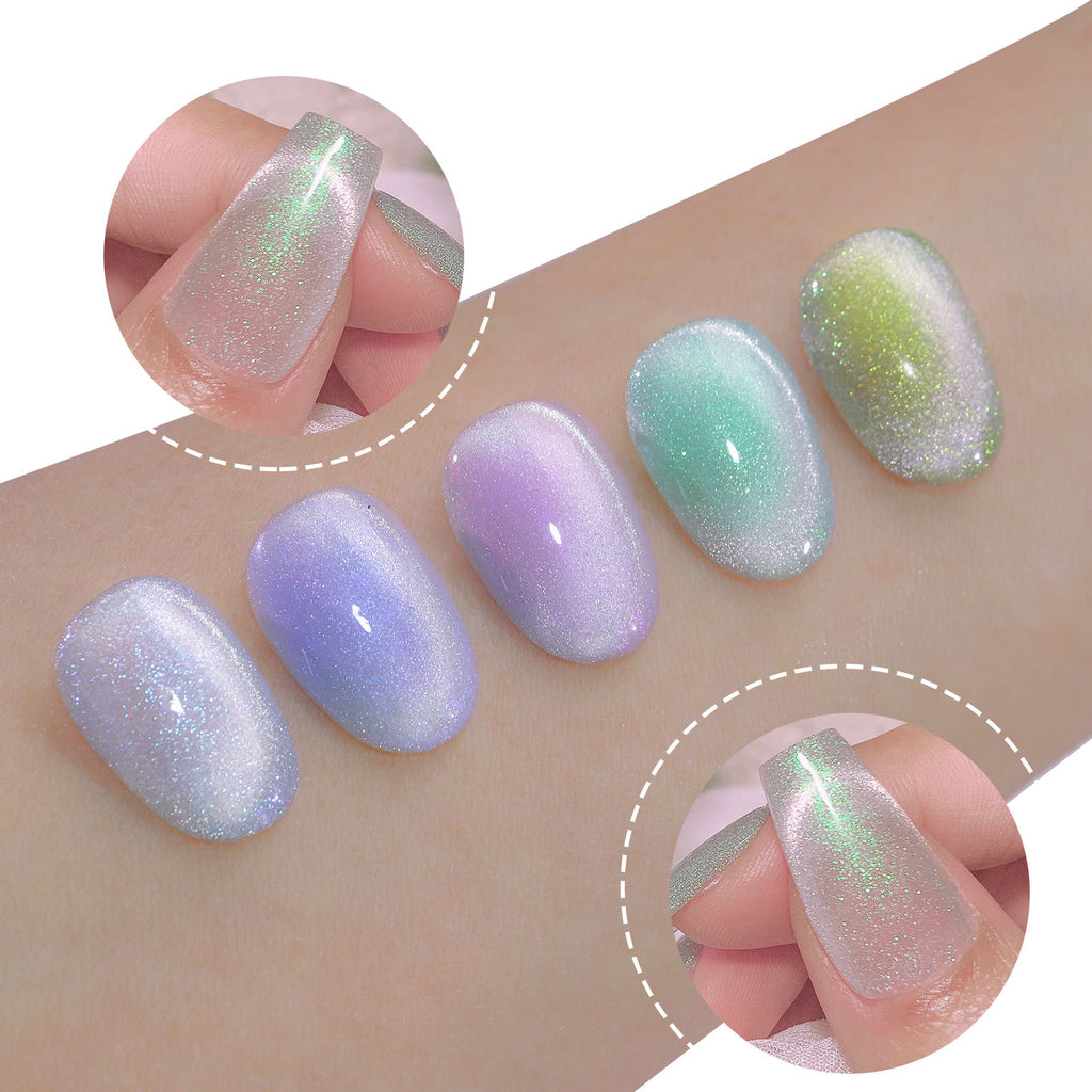 Misscheering Polar Day Crystal Cat's Eye Dazzling Magic Color Nail Polish