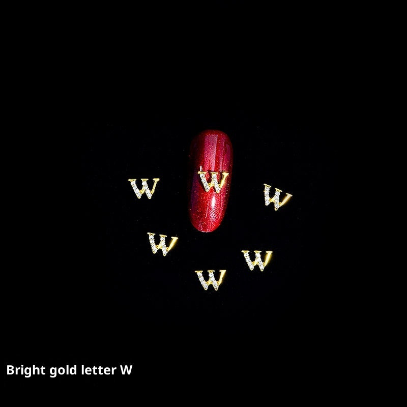 Cooc 26 Letter Alloy Nail Ornament Nail Crystal