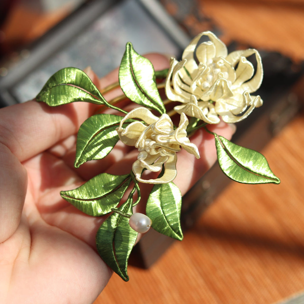 Magnolia Flower Wrapping Flower Decoration Simple Classical Hairpin Hair Comb