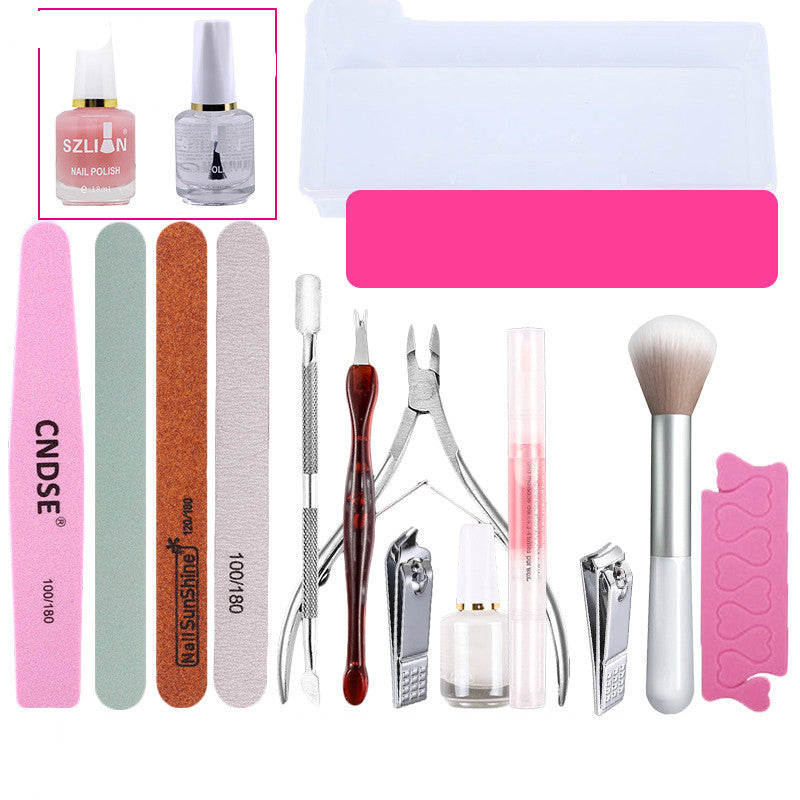 SZLIAN Nail Art Tool Set Decoration Nail File Polishing Strip Polishing Nail Sand Strip Exfoliating Scissors