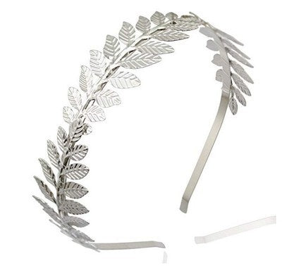 Electroplated Women's Metal Leaf Top Clip Feather Headwear