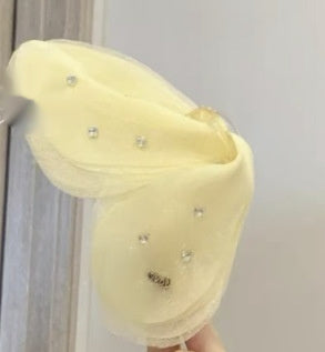 New Tulle Butterfly High-grade Headdress Barrettes Women's French Retro Simple Mesh Solid Color French Super Fairy Grip