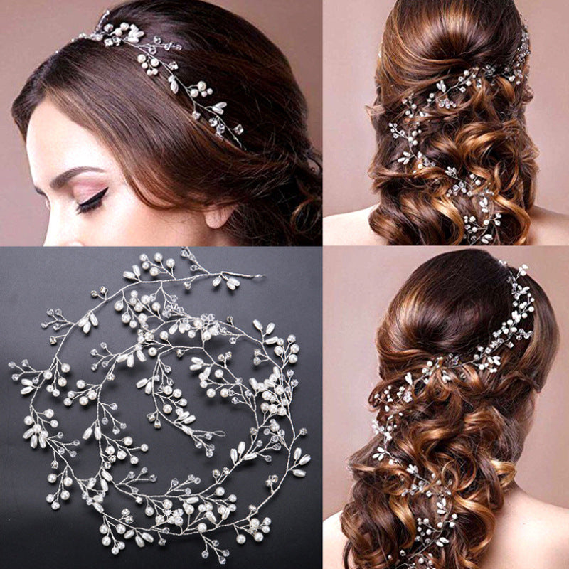 Crystal Pearl Headband Wedding Dress