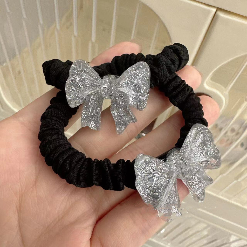 Minimalist Bowknot Small Intestine Hair Ring Durable Leather Case
