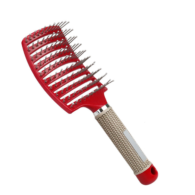 Men's Oil Head Bristle Massage Big Curved Comb