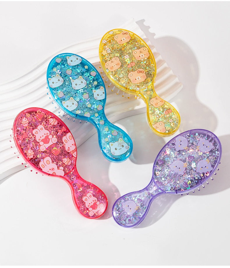 Comb Sequined Mini Air Cushion Comb Children's Fluffy Smooth Hair Comb Portable Small Portable Girl Scalp Massage Airbag Comb