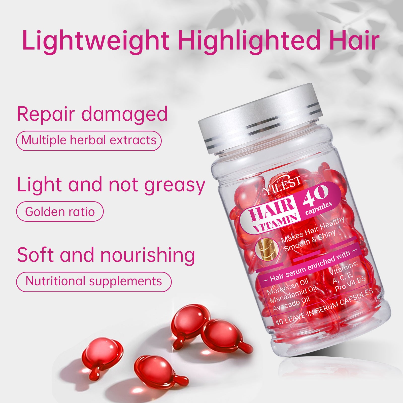 Yilest Hair Care Capsule Vitamin Hair Moisturizing