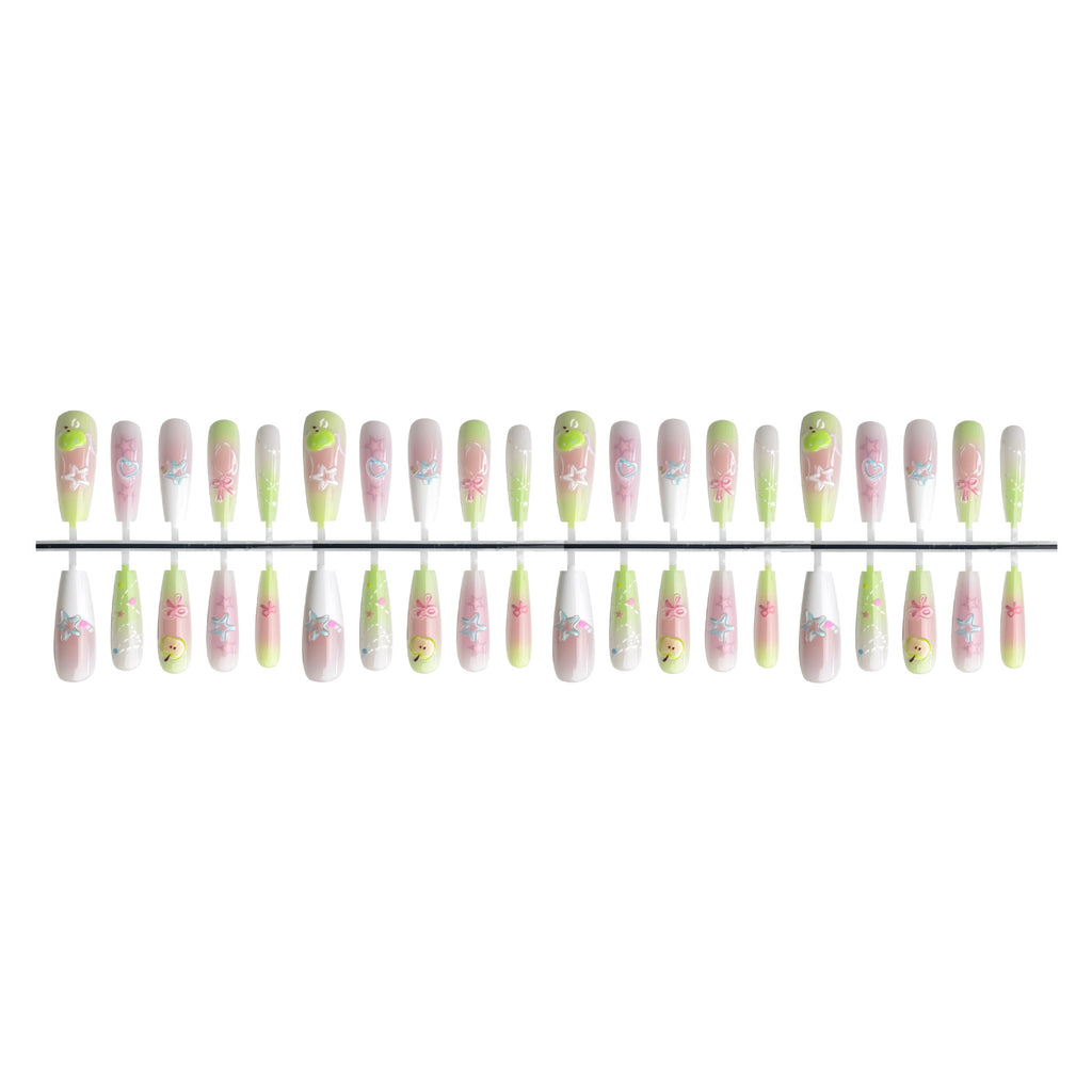 Press On Nails Cute Three-dimensional Relief Machine Wear Armor Fake Nail Tip