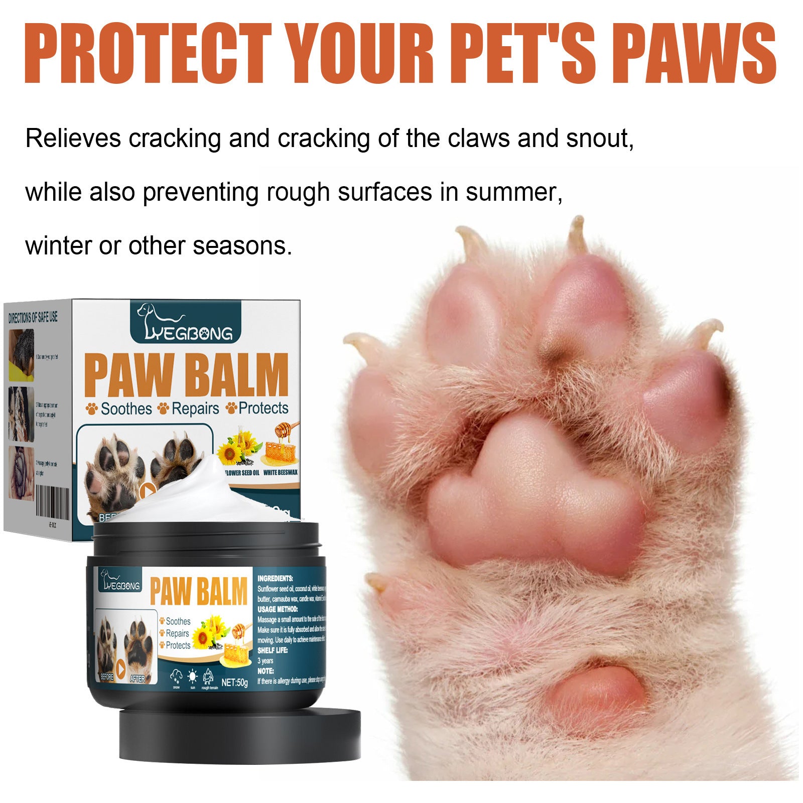 Cat Dog Foot Pad Apply Cleaning Cream Nail Meat Pad Claw Care Cream