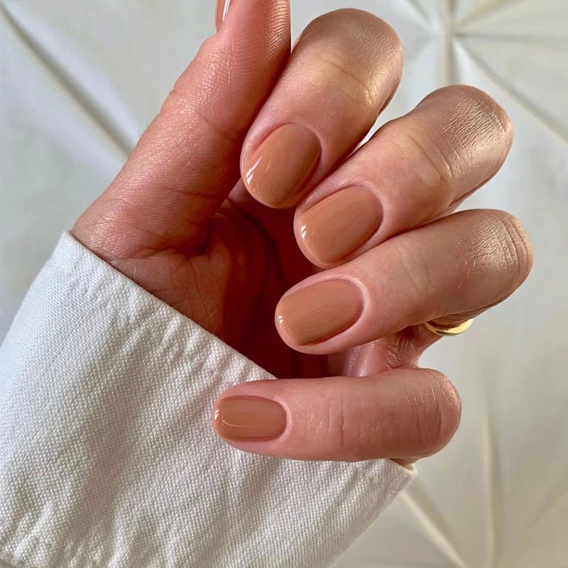 Solid Color Nail Tips Wholesale Nail Sticker Finished Product Removable Wear Finished Nail Beauty