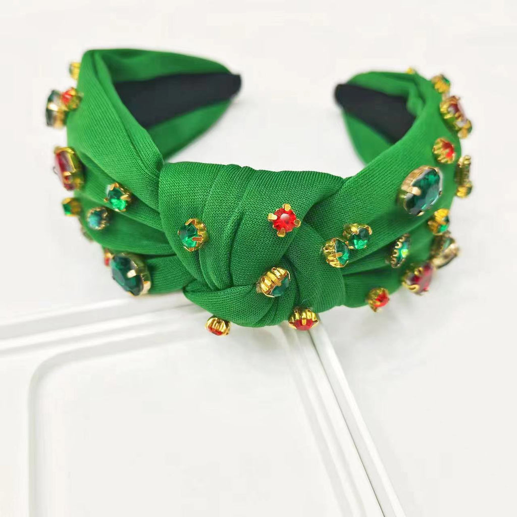 Christmas Headband Exquisite Rhinestone Knot In The Middle