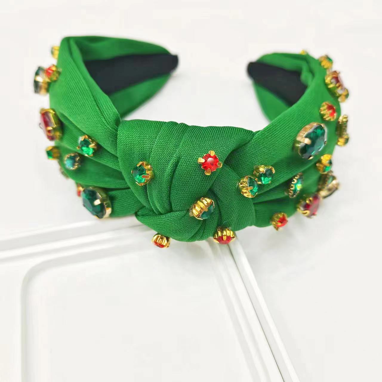 Christmas Headband Exquisite Rhinestone Knot In The Middle