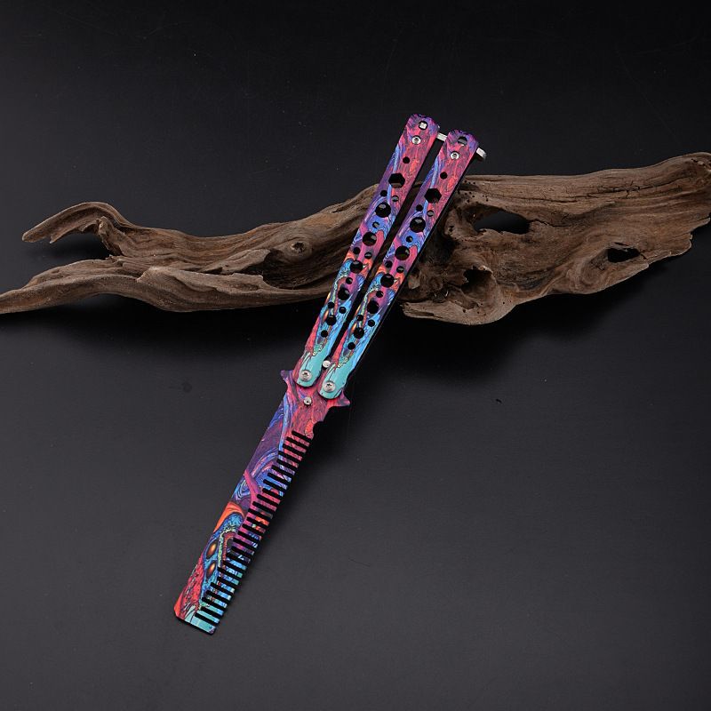 Folding Butterfly Comb Knife Stainless Steel Practice