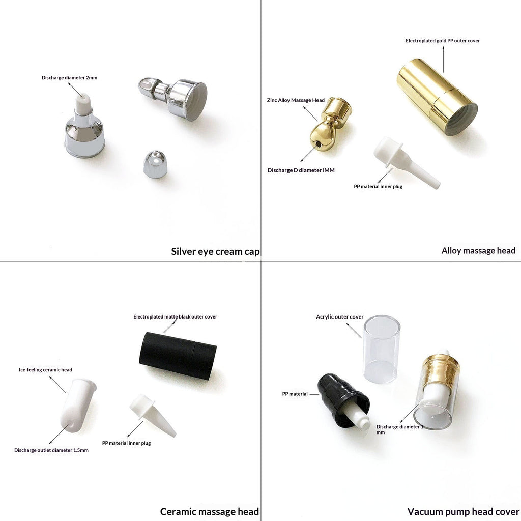 Cosmetic Tube Zinc Alloy Ceramic Massage Head Droplet Cap Serum Eye Cream Lipstick