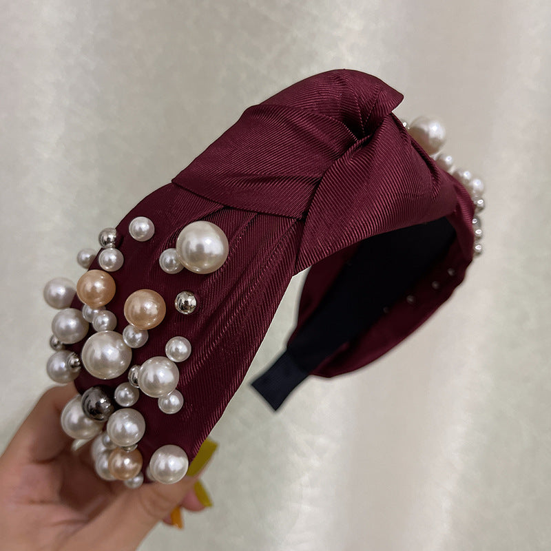 Ladies Fashion Personality Pearl Headband Multicolor