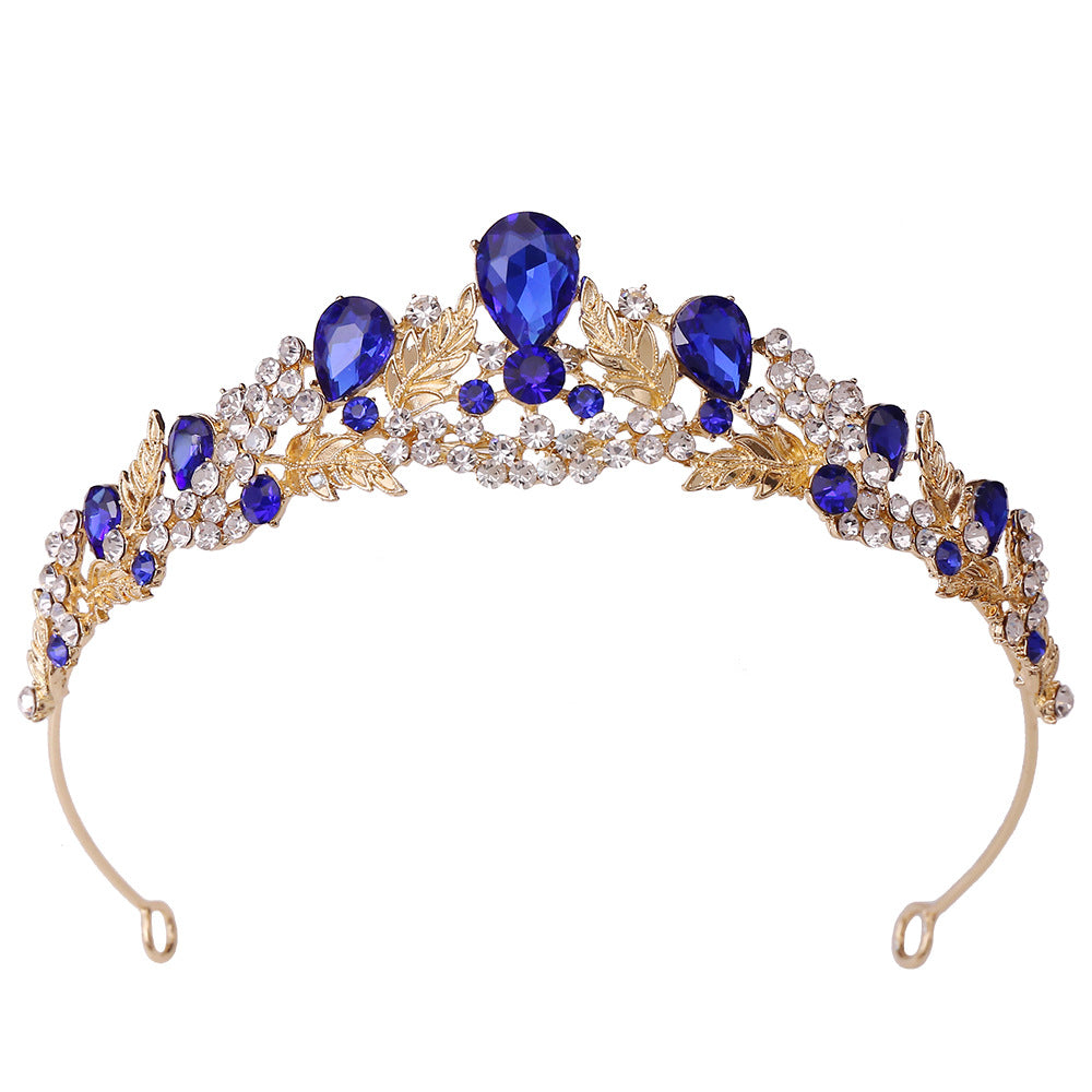 Bridal Headdress Alloy Rhinestone Leaves Small Crown