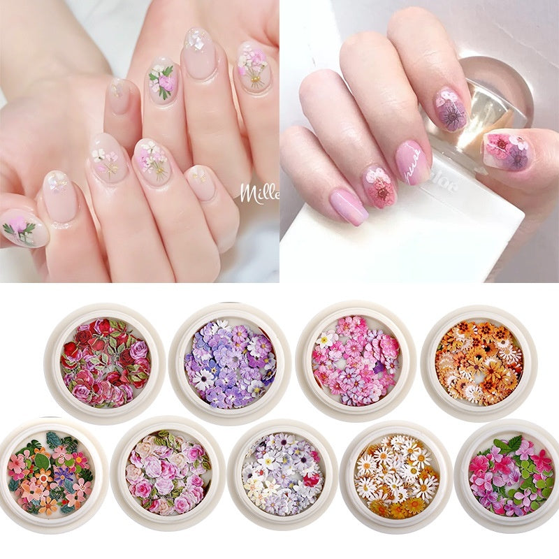 Nail Art Wood Pulp Slice Flower Mixed Nail Sticker DIY Accessories