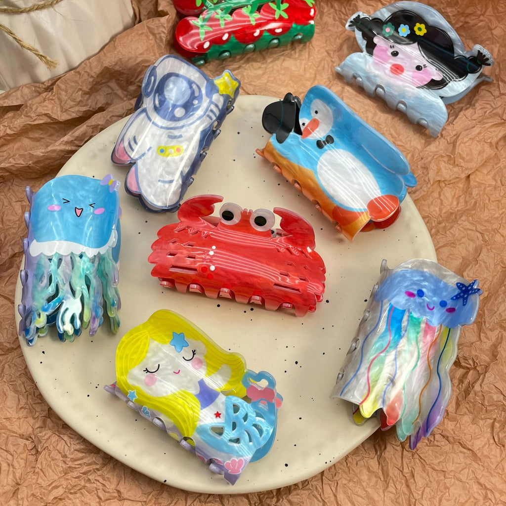 New Acrylic Hair Claw Korean Version Cartoon Hair Accessories Animal Hair Clip