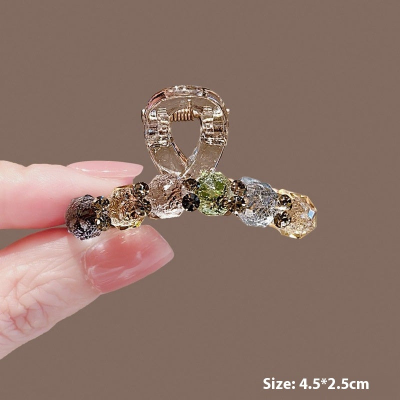 Simple All-match Rhinestone Graceful And Fashionable Back Head Half Tied Barrettes