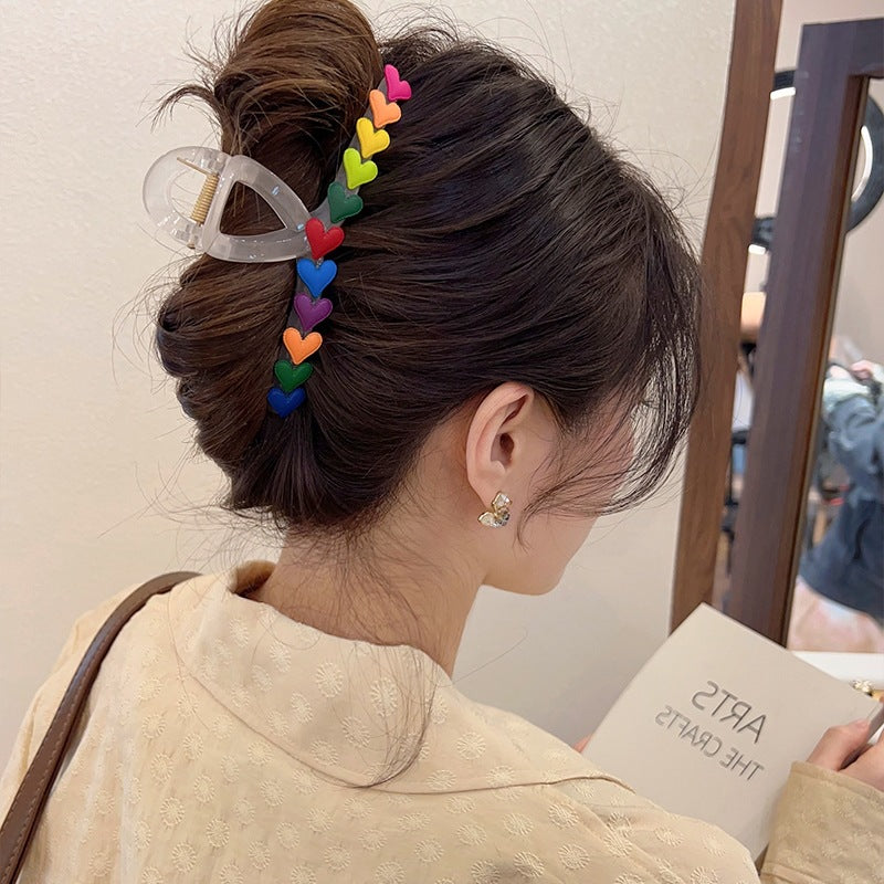 Rainbow Love Lovely Large Hairpin Girl