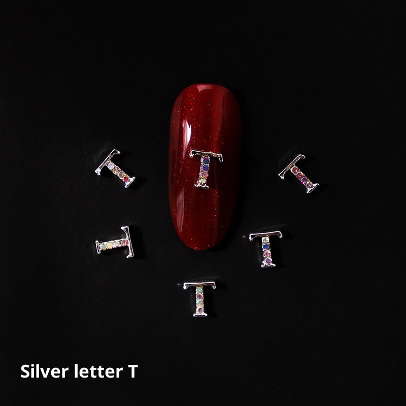 Cooc 26 Letter Alloy Nail Ornament Nail Crystal