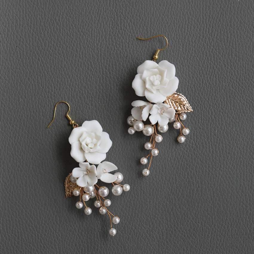 Handmade Beaded Ceramic Flower Hair Accessories