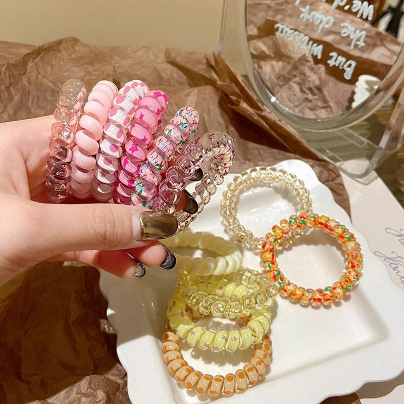 Telephone Wire Hair Ties Hair Rope Hair-binding High Elasticity Not Tight Hair