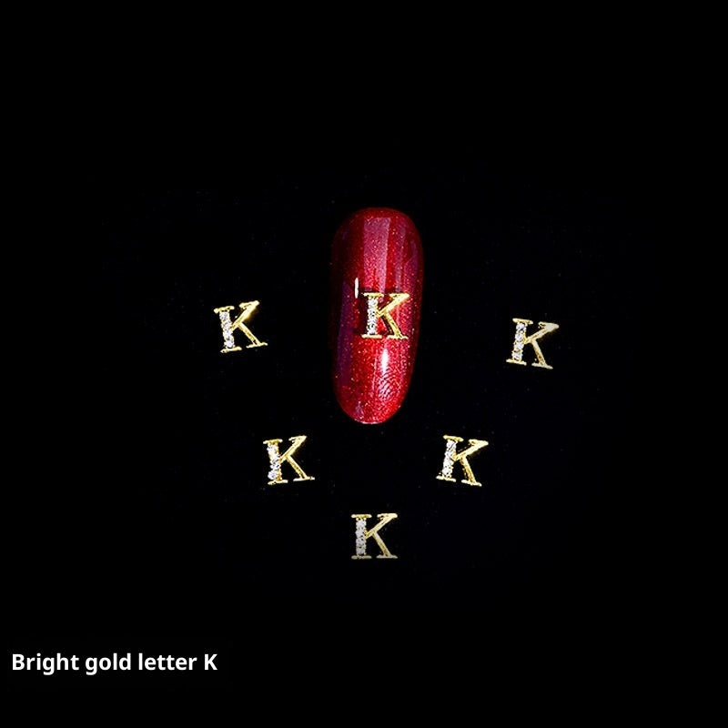 Cooc 26 Letter Alloy Nail Ornament Nail Crystal
