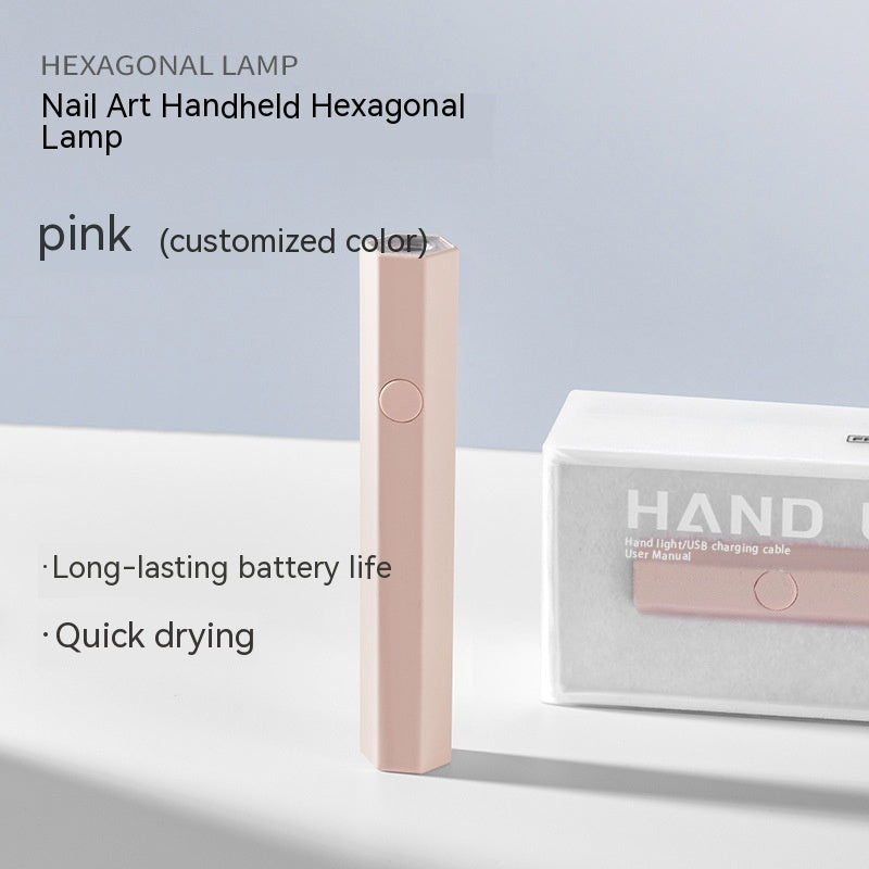 Hexagonal Small Portable Electric Storage Design Mini Nail Tip Heating Handheld Lamp