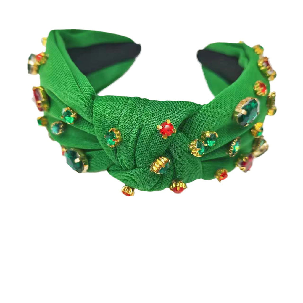 Christmas Headband Exquisite Rhinestone Knot In The Middle