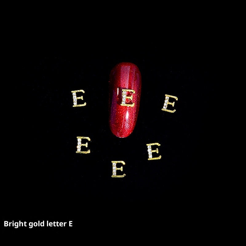 Cooc 26 Letter Alloy Nail Ornament Nail Crystal