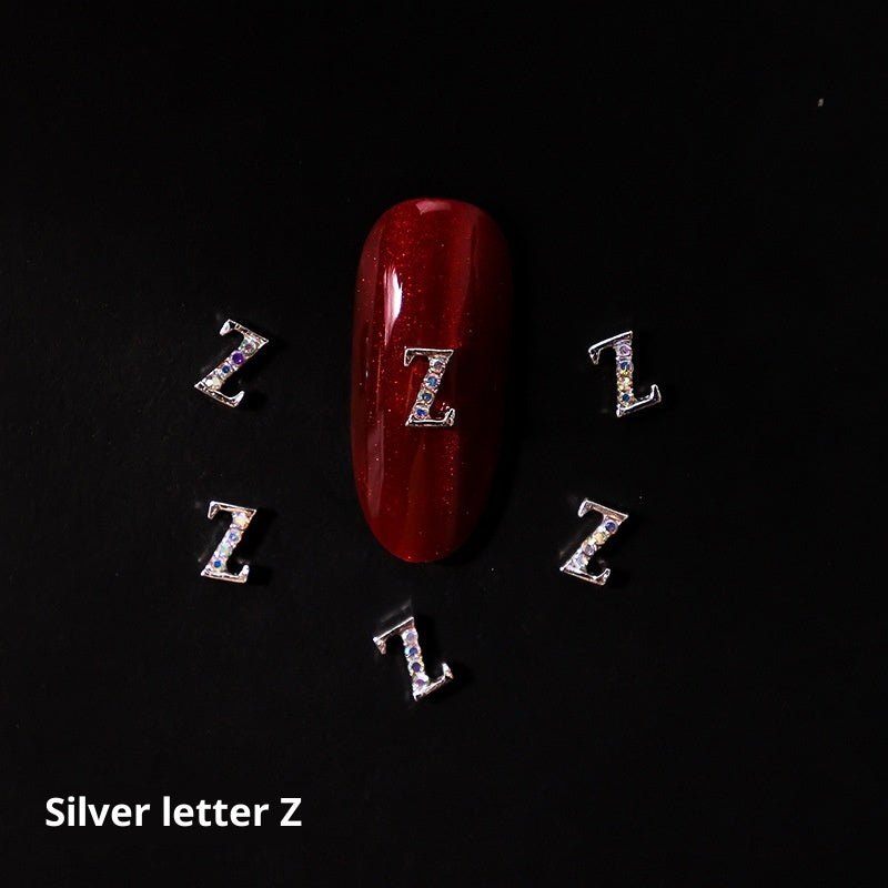 Cooc 26 Letter Alloy Nail Ornament Nail Crystal