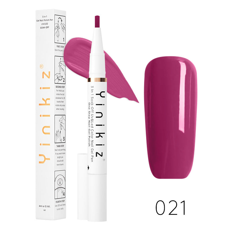 Yinikiz One-Step Glue Lazy Pen White Three-in-one UV Polish Convenient And Fast Beginner Manicure