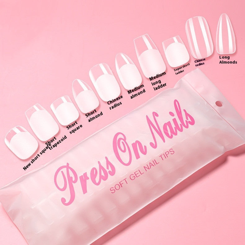 Press On Nails Transparent Semi-frosted Nail Tip Full Stickers Light Folding