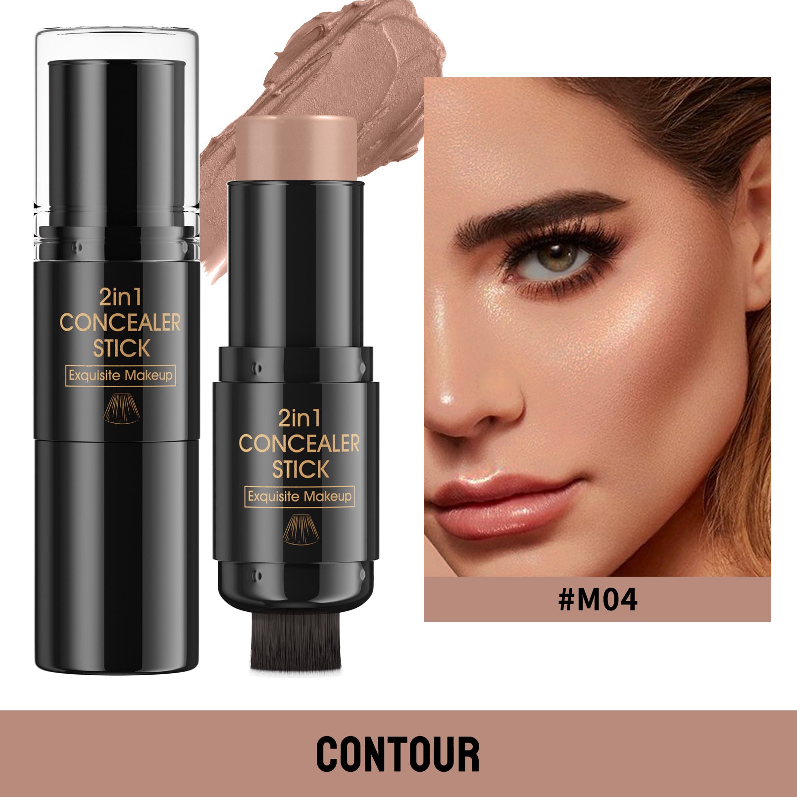 Hellokiss Highlight Blush Double-headed Contour Stick With Brush