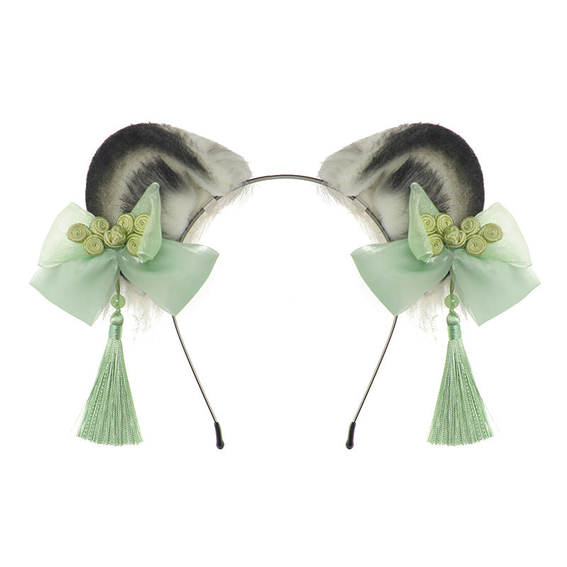 Ancient Style Han Chinese Clothing Tassel Lolita Chinese Style Panda Animal Ears Headband