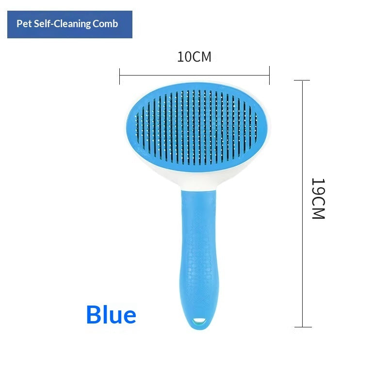 One-click Pet Hair Removal Steel Comb For Cats And Dogs
