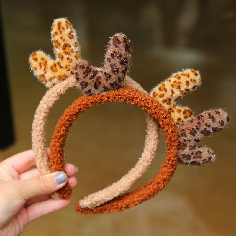 Fashion Leopard Print Antlers Headband