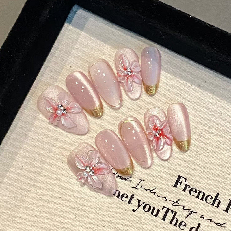 Three-dimensional Carved Cat's Eye Line Wearing Armor Removable Nail Sticker