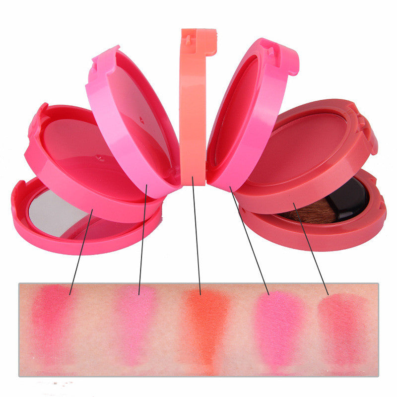 Fashion New Rouge Cream 5 Color Blush Tray