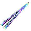 Colorful Titanium Butterfly Training Comb Practice Flail Knife Without Blade