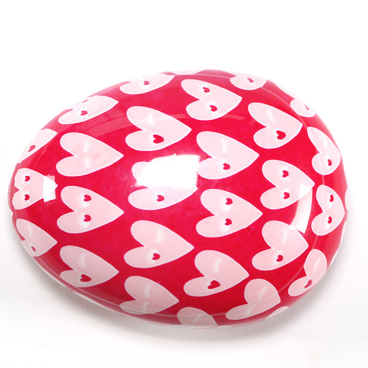 Portable Student Peach Heart Print Salon Massage Comb