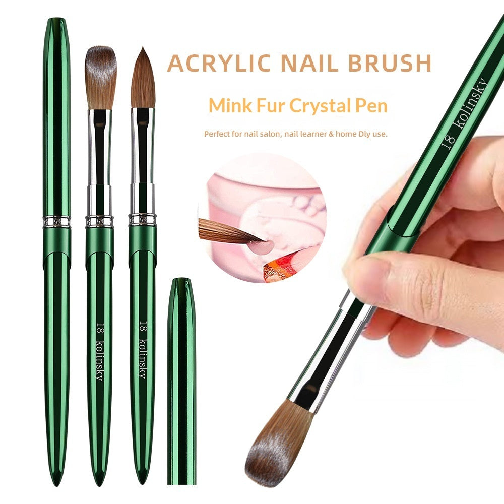 18 kolinsky Metal Rod Mink Hair Nail Art Crystal Pen
